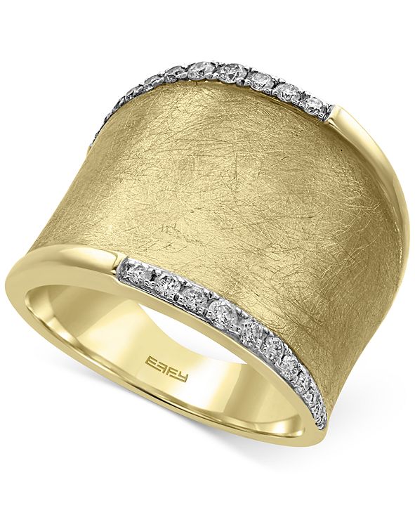 EFFY Collection D'Oro by EFFY® Diamond Wide Band (1/4 ct. t.w.) in 14k