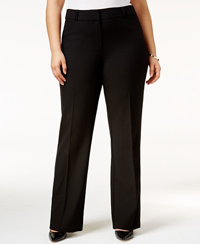 Alfani Plus & Petite Plus Size Curvy Bootcut Tummy-Control Pants, Created  for Macy's & Reviews - Pants & Capris - Plus Sizes - Macy's