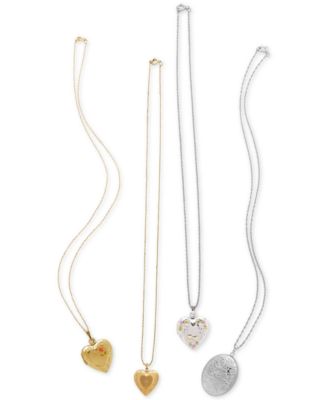 OW Gold Heart Lock Pendant Necklace