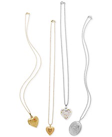 Locket Pendant Necklace Collection in Sterling Silver and 14k Gold