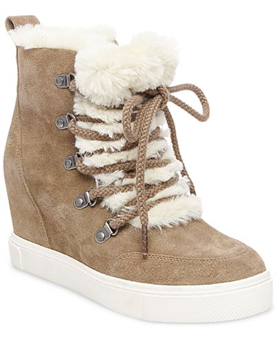 Steve Madden Women's Lift Lace-Up Wedge Sneakers