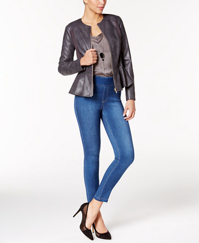 Thalia Sodi Faux-Leather Jacket, Necklace Top & Jeggings, Only at Macy's