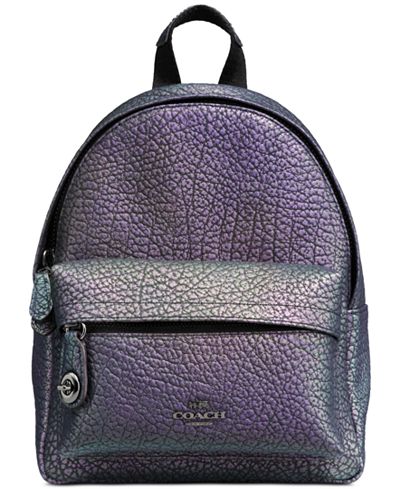COACH Mini Campus Backpack in Hologram Leather - Handbags ...