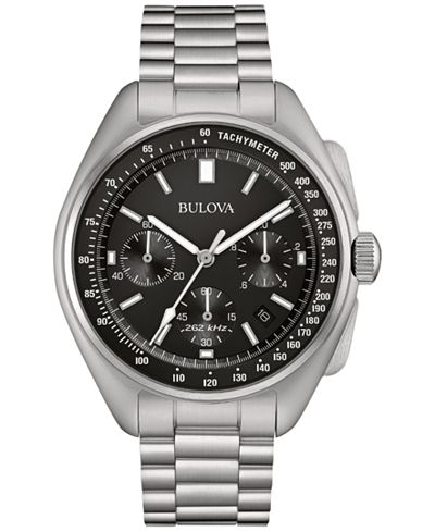 Bulova Men's Chronograph Moon Watch Stainless Steel Bracelet Watch 45mm 96B258