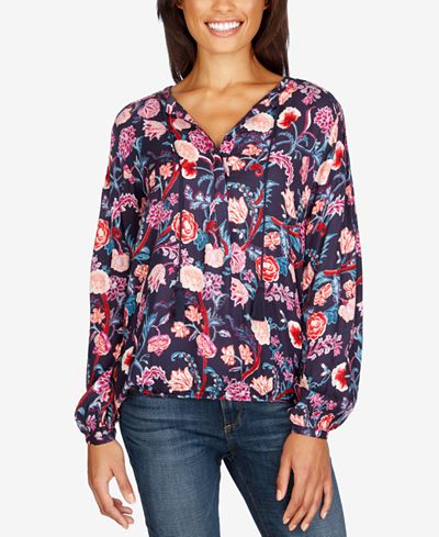 Lucky Brand Printed Peasant Blouse