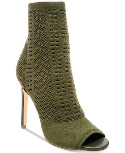 steve madden peep toe booties suede