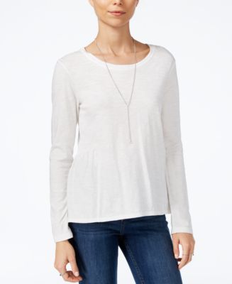 Sanctuary Long-Sleeve Scoop-Neck Top - Macy's