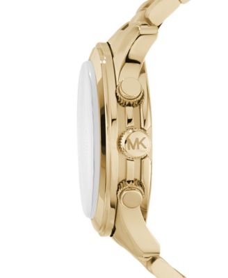 Michael Kors Men's Chronograph Runway Gold-Tone Stainless Steel Bracelet Watch 44mm MK8077