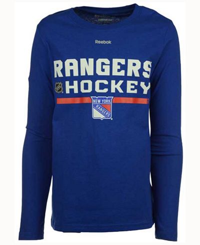 Reebok Kids' New York Rangers Authentic Freeze Long Sleeve T-Shirt