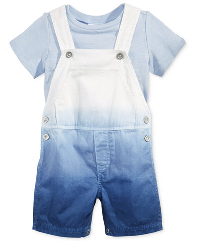 First Impressions 2-Pc. T-Shirt & Dip-Dye Shortall Set, Baby Boys (0-24 months), Only at Macy's