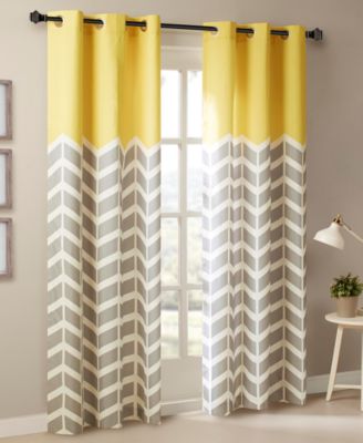 Alex Chevron Colorblock Insulated Window Panel Set, 42" x  63"