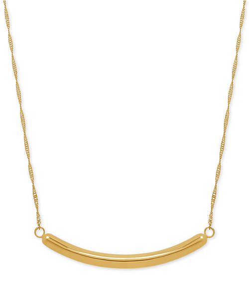 Macy's Curved Bar Necklace in 14k Gold & Reviews Necklaces Jewelry
