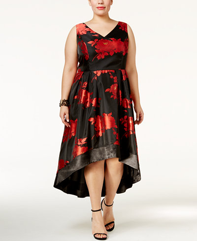 SL Fashions Plus Size Floral High-Low Dress