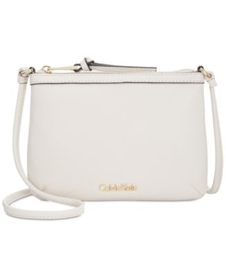 Calvin Klein Carrie Pebble Leather Crossbody & Reviews - Handbags ...