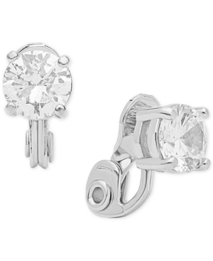 image of Anne Klein Crystal Solitaire E-z Comfort Clip-on Earrings