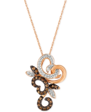 image of Le Vian Chocolatier Diamond Pendant Necklace (1/3 ct. t.w.) in 14k Rose Gold