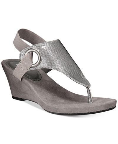 White Mountain Aida Thong Wedge Sandals