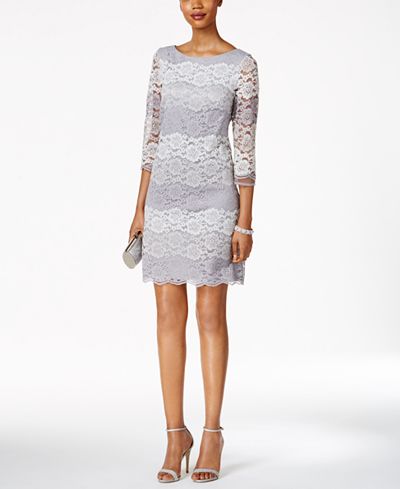 Jessica Howard Striped Lace Sheath Dress