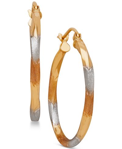 Tri tone hoop earrings Clearance