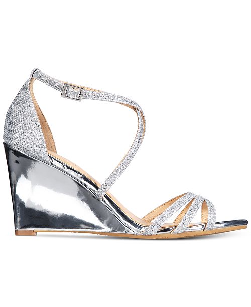 Jewel Badgley Mischka Hunt Evening Wedge Sandals & Reviews - Heels ...