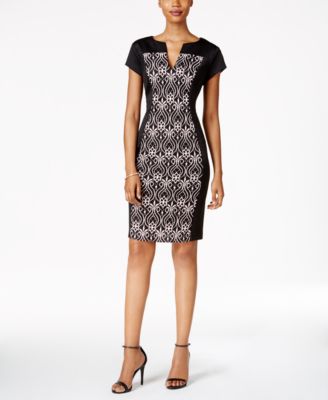Connected Lace-Panel Sheath Dress - Macy's