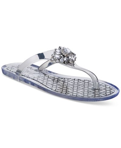 thong sandals with jewels