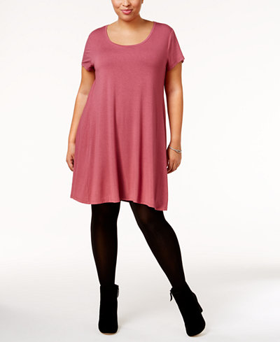 Style & Co Plus Size Short-Sleeve Swing Dress, Only at Macy's