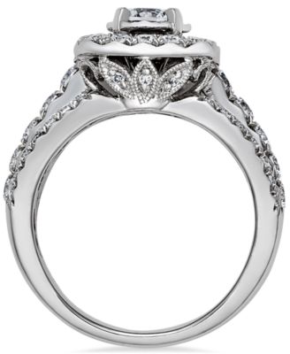 Diamond Halo Engagement Ring (2 ct. t.w.) in 14k White Gold