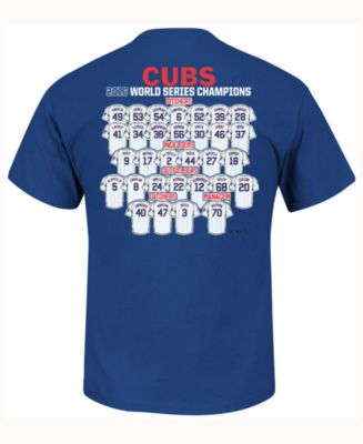 Majestic Mens Chicago Cubs 2016 World Series Graphic T Shirt Blue