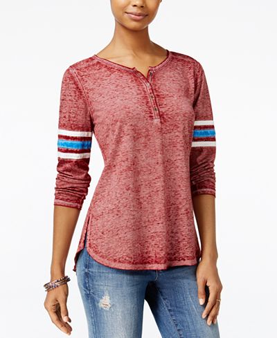 Hippie Rose Juniors' Henley Football T-Shirt