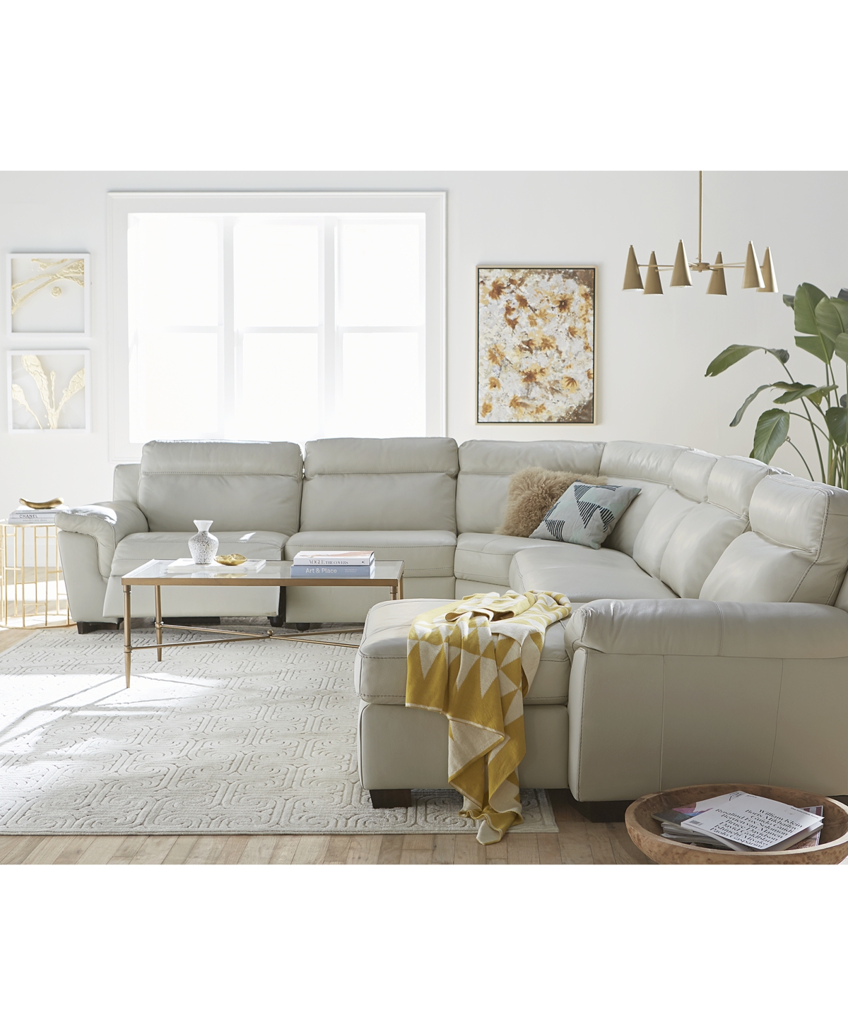 Julius Ii 3-Pc. Leather Chaise Sectional Sofa With 2 Power Recliners, Power Headrests And Usb Power Outlet