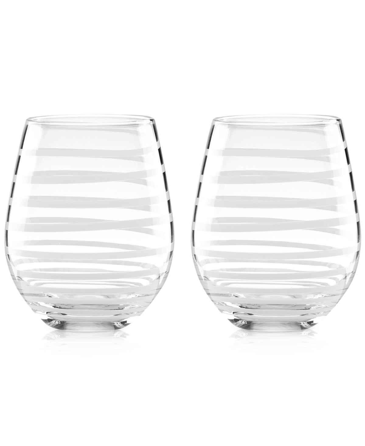 KATE SPADE KATE SPADE NEW YORK CHARLOTTE STREET COLLECTION 2-PC. STEMLESS WINE GLASSES SET