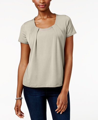 JM Collection Petite Chain-Neck Top, Only at Macy's