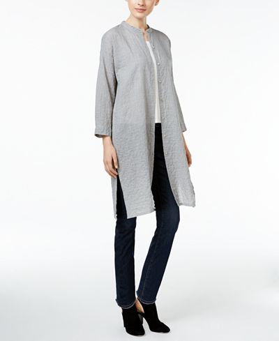 Eileen Fisher Mandarin-Collar Shirt, Silk Tank Top & Ankle Jeans