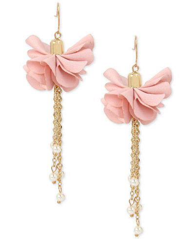 M. Haskell for INC International Concepts Gold-Tone Imitation Pearl Flower Drop Earrings, Only at Macy's
