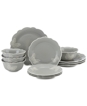 Lenox Butterfly Meadow Carved Collection 12-Piece Dinnerware Set