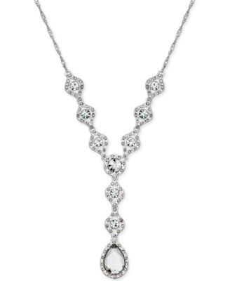 Charter Club - Silver-Tone Crystal Y Necklace