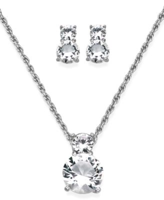 Swarovski - Pendant and Earrings Set, Crystal