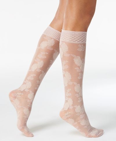 Hue Women's Rose Mesh Knee-High Socks