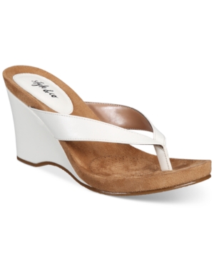 Style & Co Chicklet Wedge Thong Sandals Created for Macy's Women's Shoes