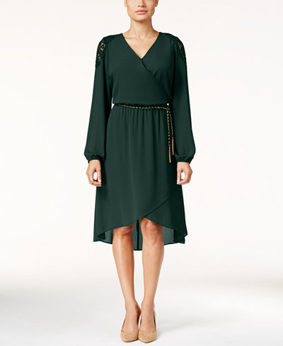 Thalia Sodi Lace-Trim High-Low Dress, Only at Macy's