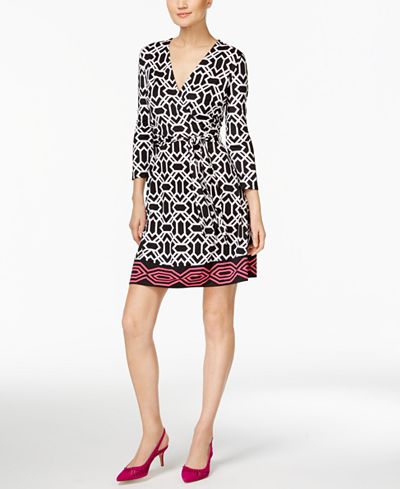 INC International Concepts Printed Wrap Dress, Only at Macy's