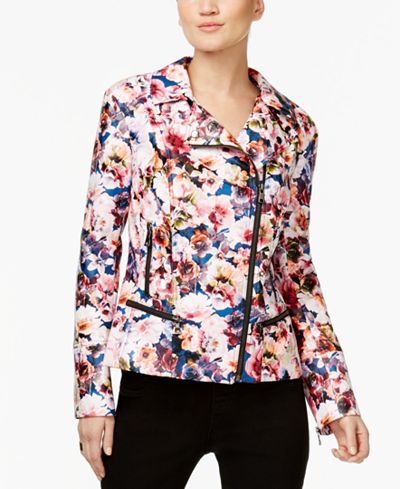 INC International Concepts Printed Faux-Leather Jacket, Only at Macy's