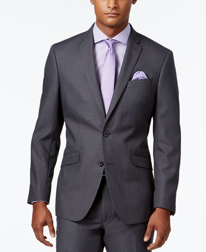 Kenneth Cole Reaction Men's Slim-Fit Medium Gray Suit - Macy's