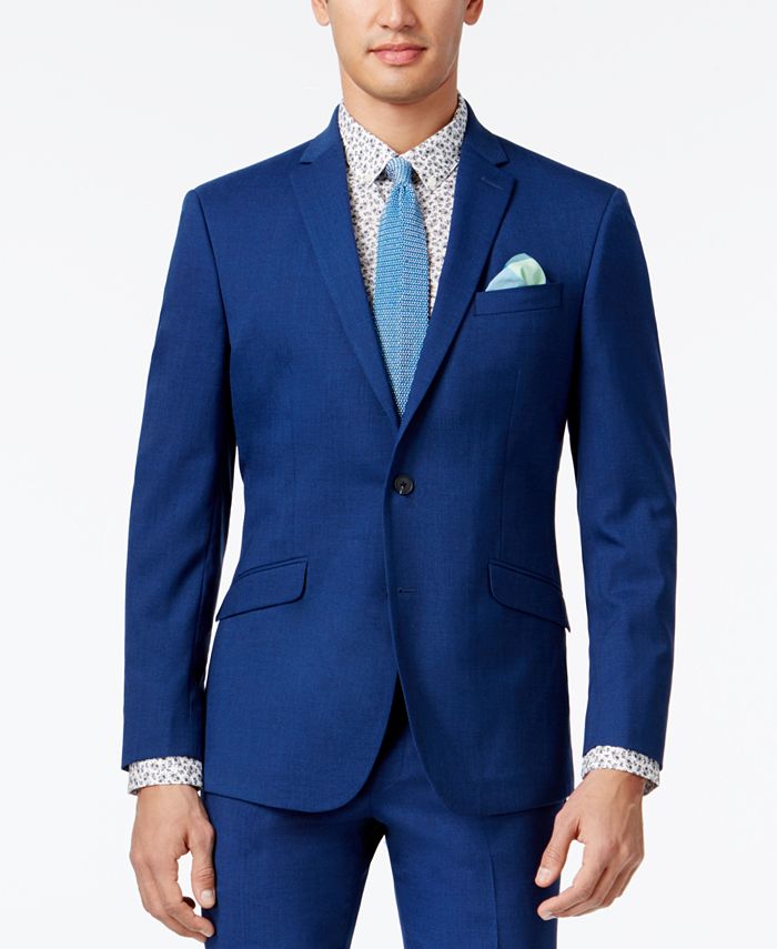 Kenneth Cole Reaction Men's Slim-Fit Bright Blue Suit - Macy's