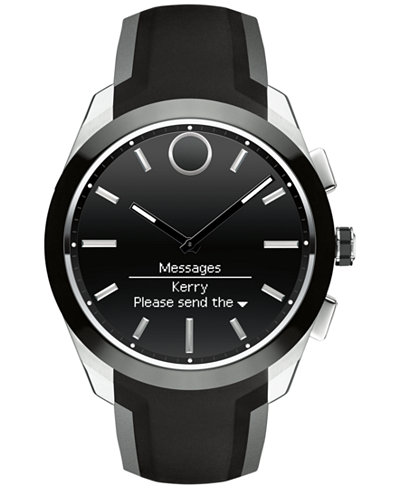 Movado Men's Swiss Bold Motion Connected II Black Silicone Strap Smart Watch 44mm 3660012