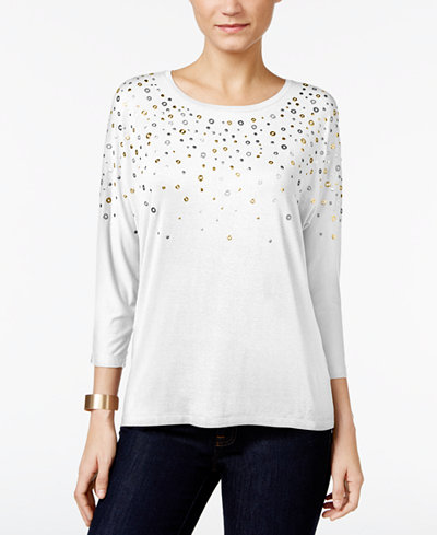 JM Collection Petite Grommet Dolman Top, Only at Macy's