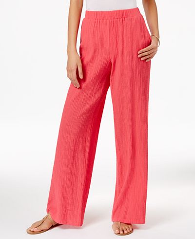 JM Collection Pull-On Wide-Leg Pants, Only at Macy's - Sale & Clearance ...
