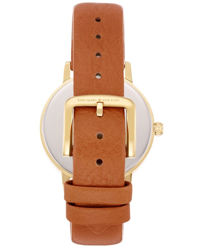 kate spade new york Women's Metro Luggage Leather Strap Watch 34mm