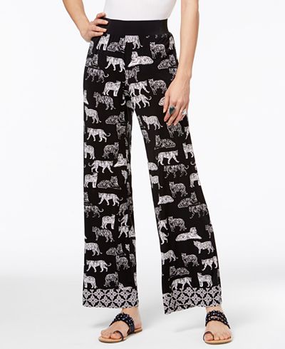 INC International Concepts Tiger-Print Palazzo Pants, Only at Macy's